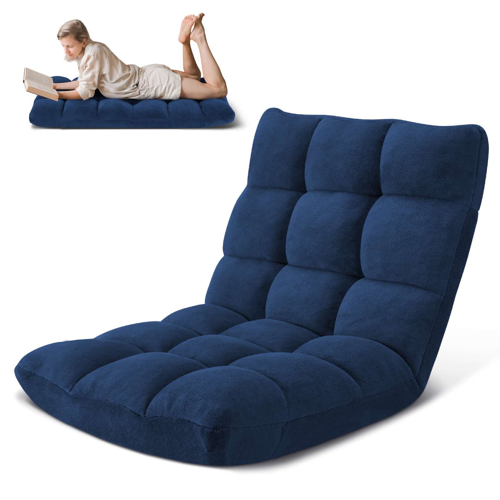 Folding Floor Chair with Back Support