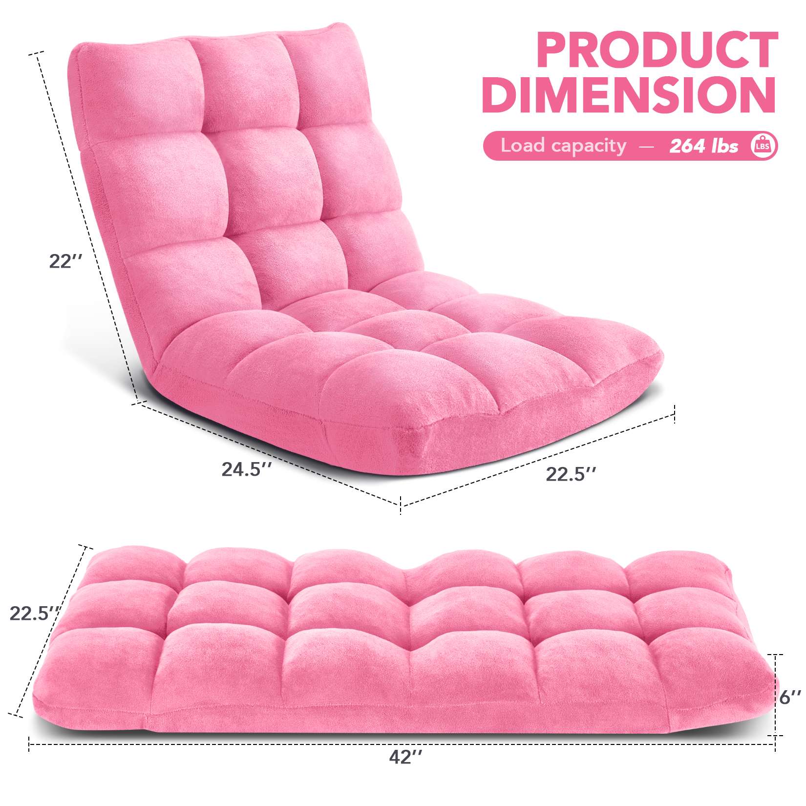 Folding Floor Chair with Back Support