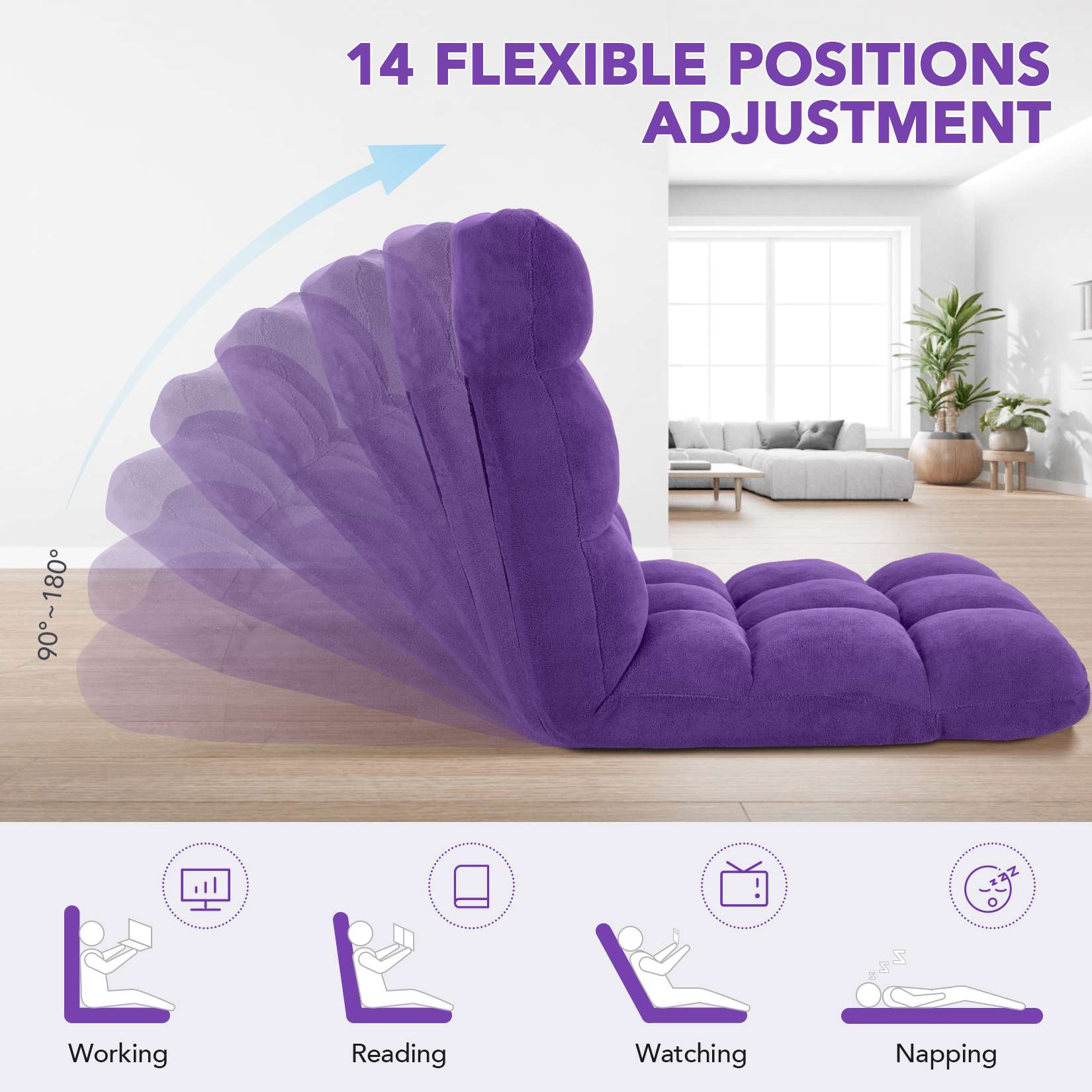 Folding Floor Chair with Back Support