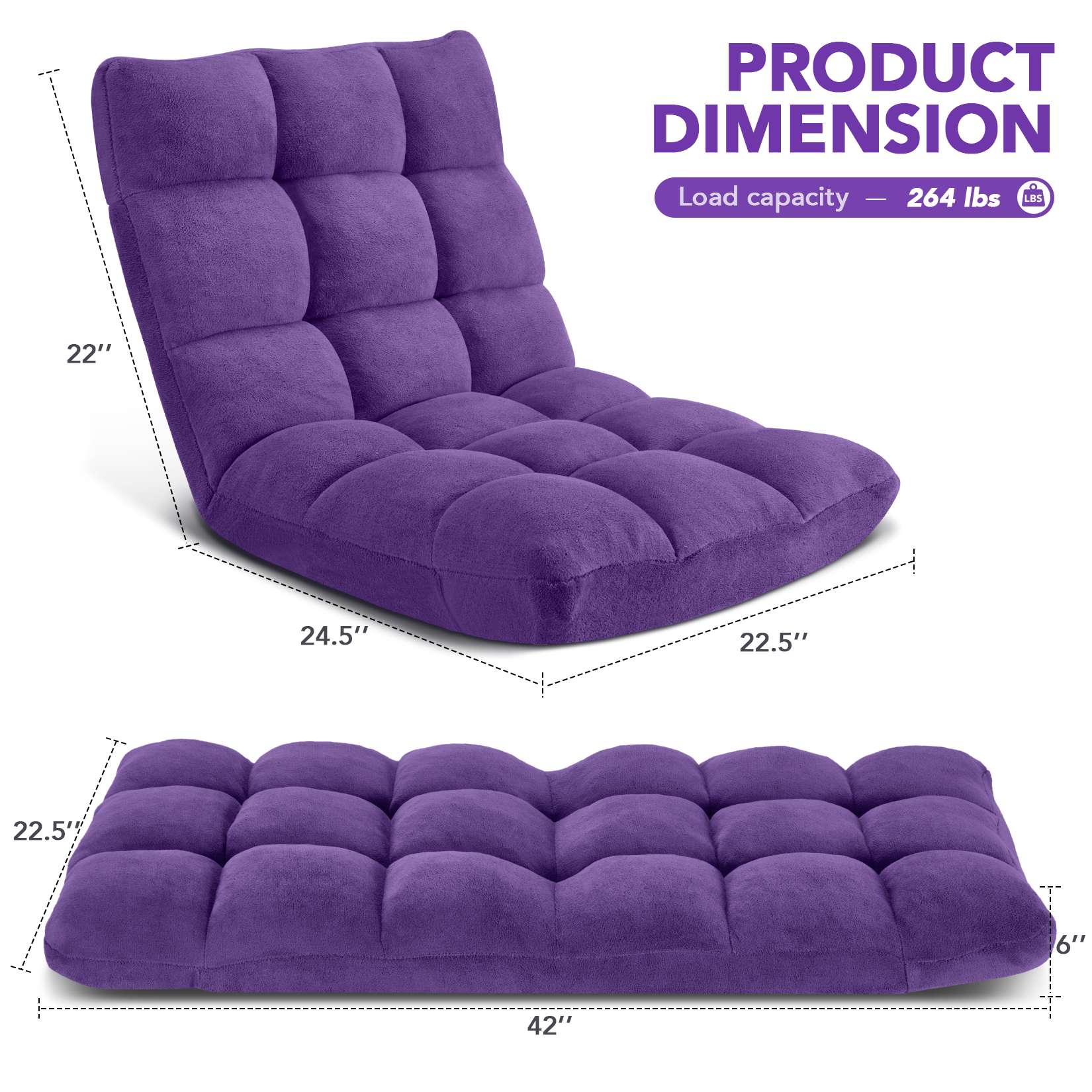 Folding Floor Chair with Back Support