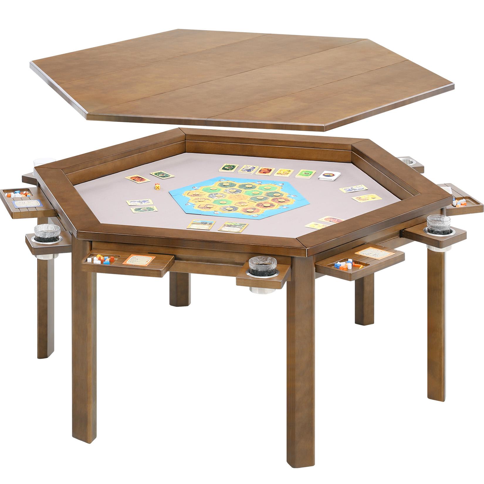Avocahom Hexagonal Board Game Table for 4-6 with Removable Table Top