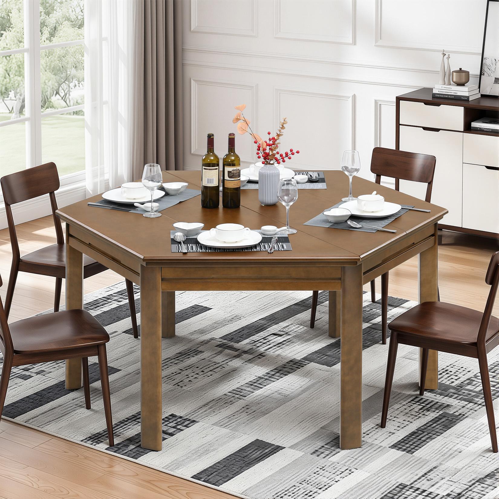 Avocahom Hexagonal Board Game Table for 4-6 with Removable Table Top