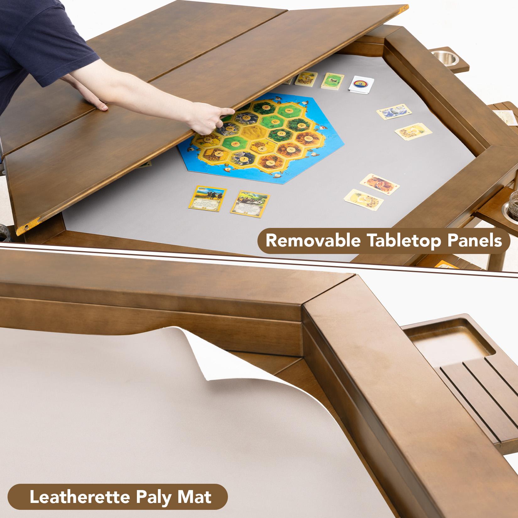 Avocahom Hexagonal Board Game Table for 4-6 with Removable Table Top