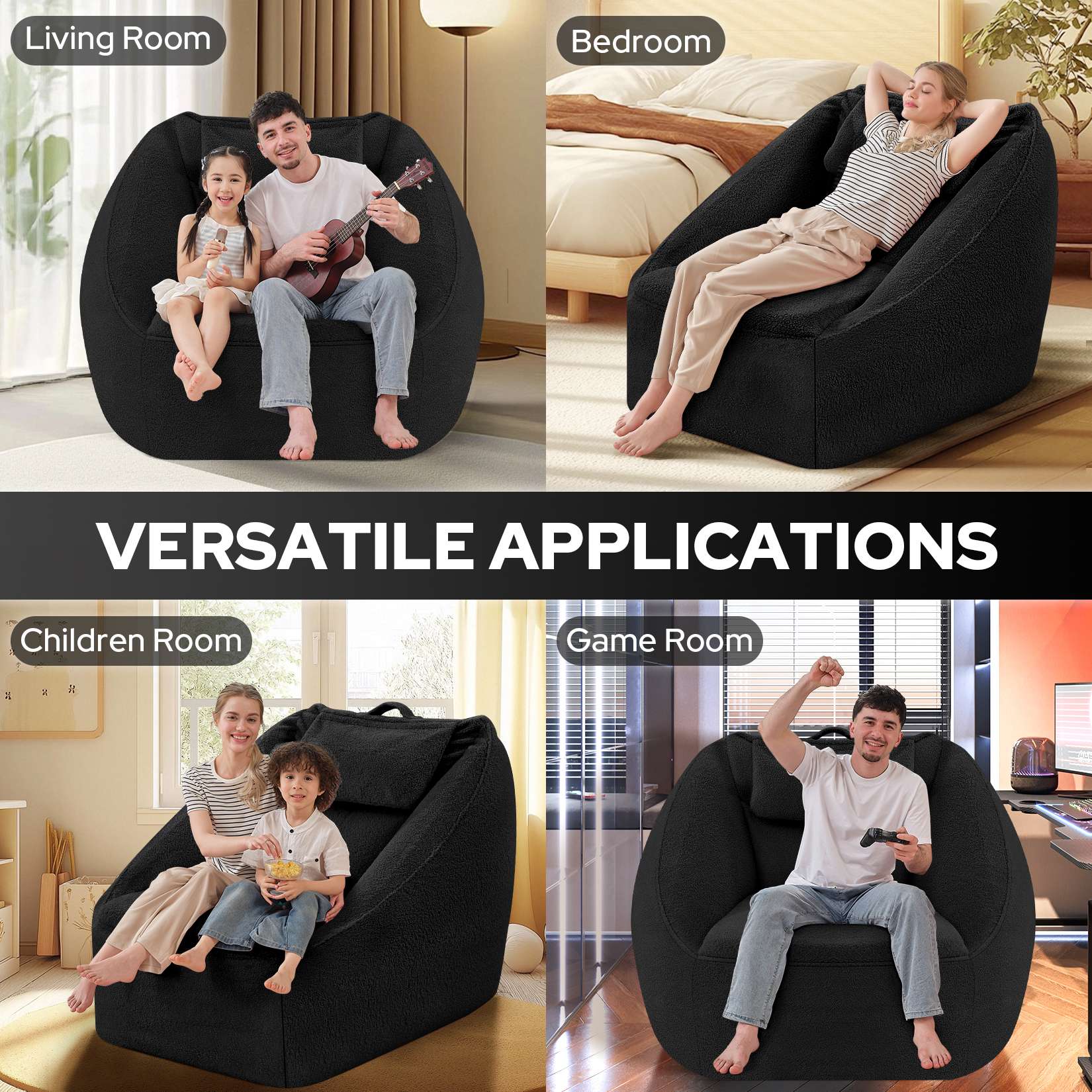 Inflatable Bean Bag Chair with Air Pump