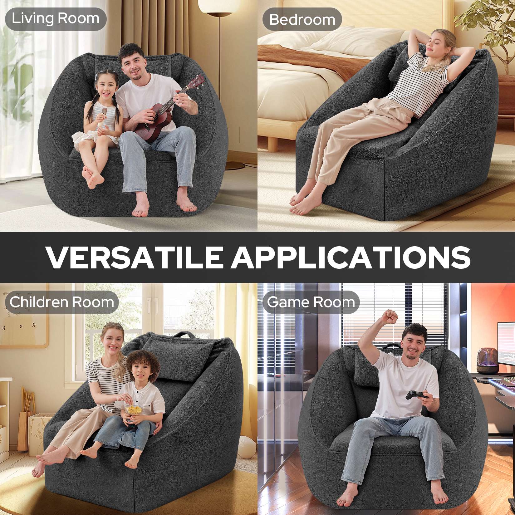 Inflatable Bean Bag Chair with Air Pump