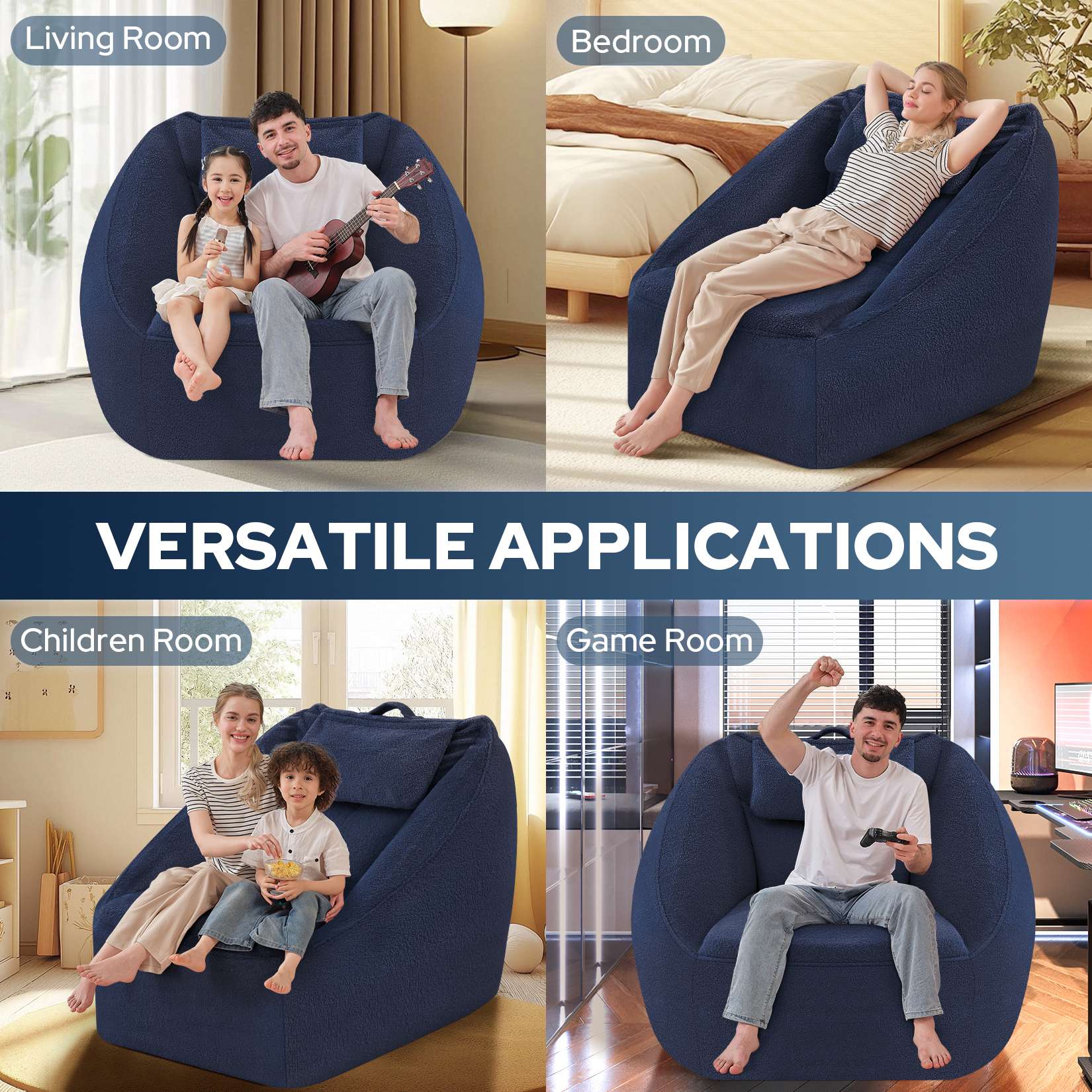 Inflatable Bean Bag Chair with Air Pump