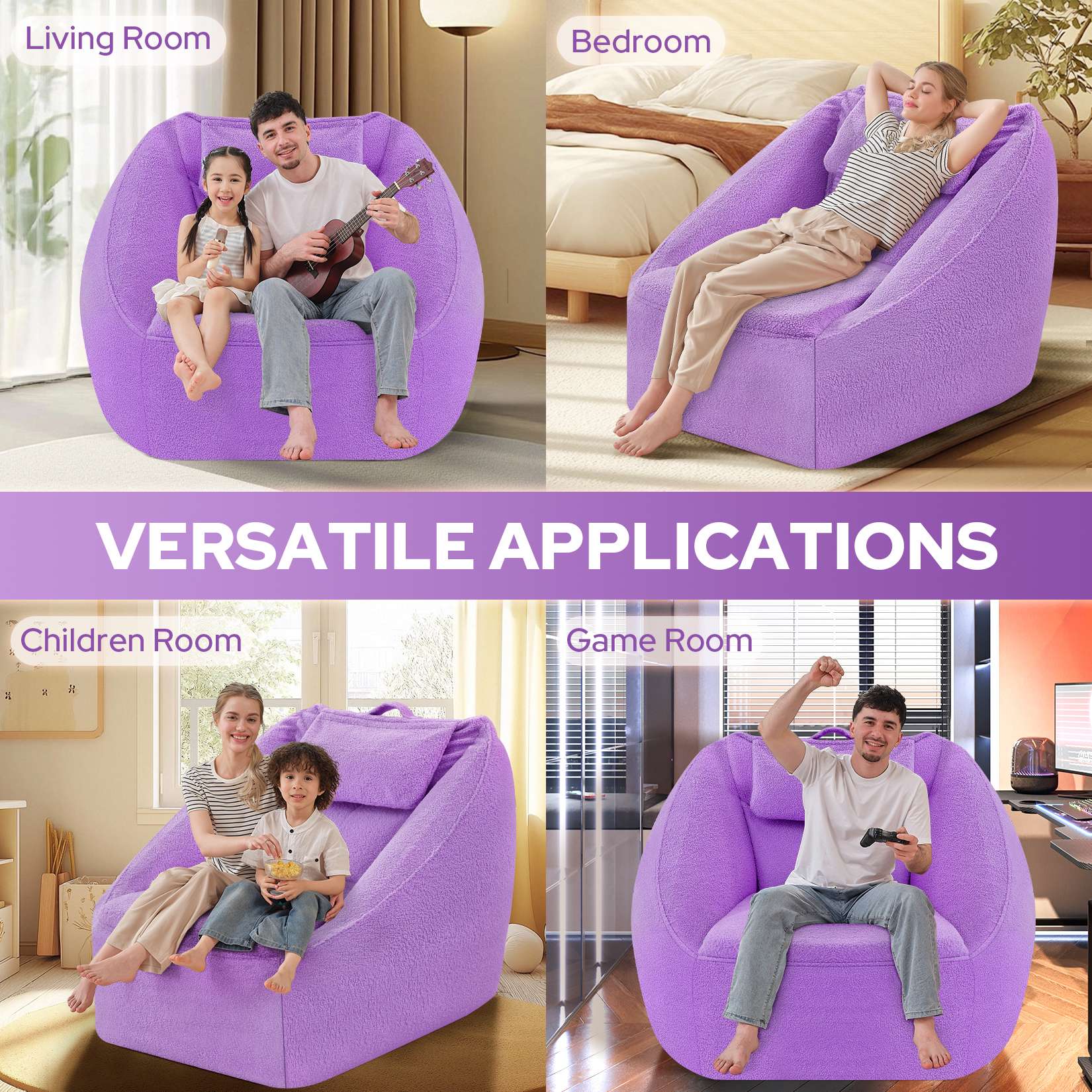 Inflatable Bean Bag Chair with Air Pump