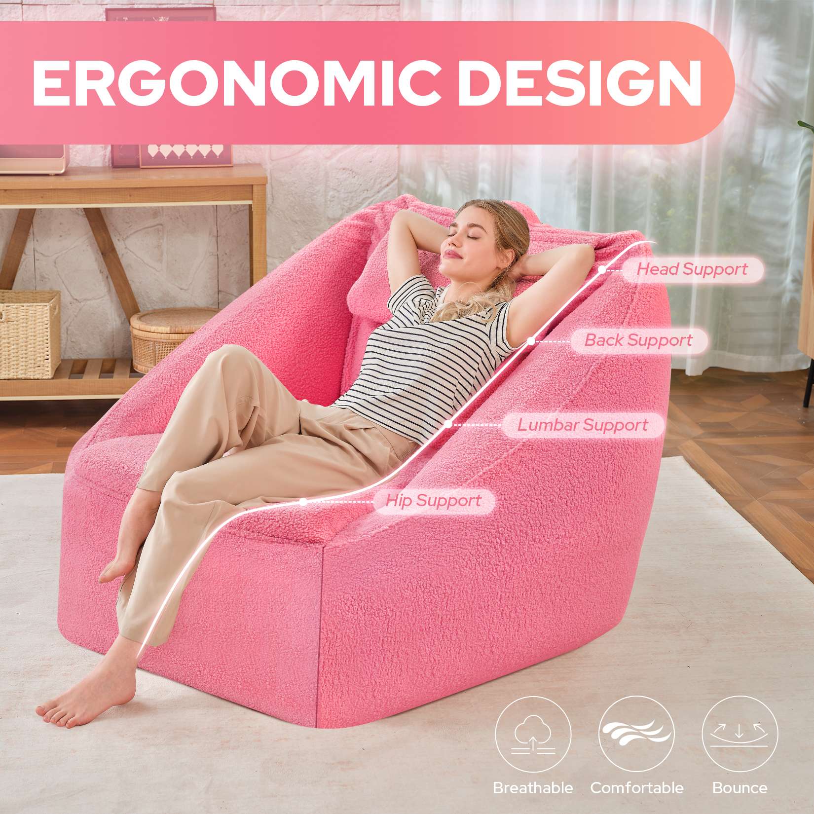 Inflatable Bean Bag Chair with Air Pump