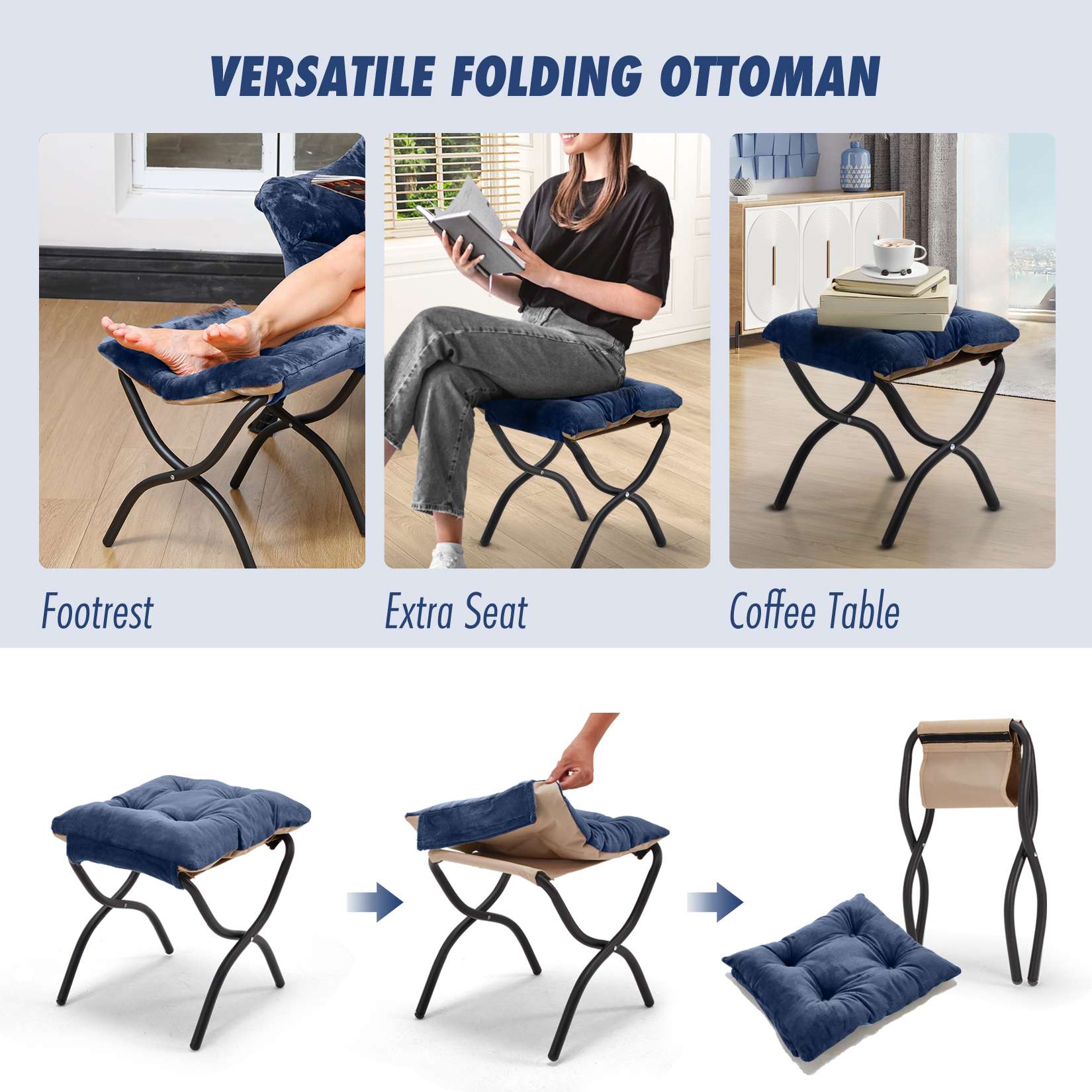 Avocahom Lazy Chair with Folding Ottoman