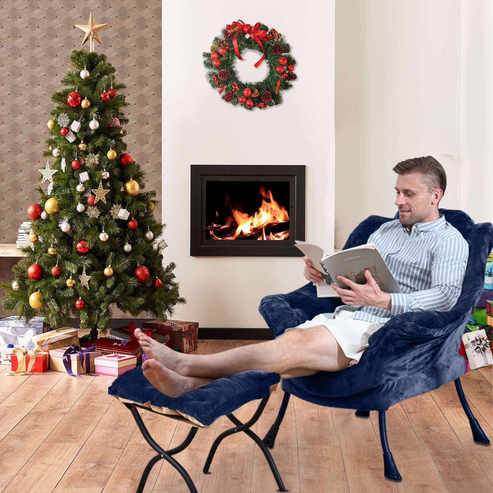 Avocahom Lazy Chair with Folding Ottoman