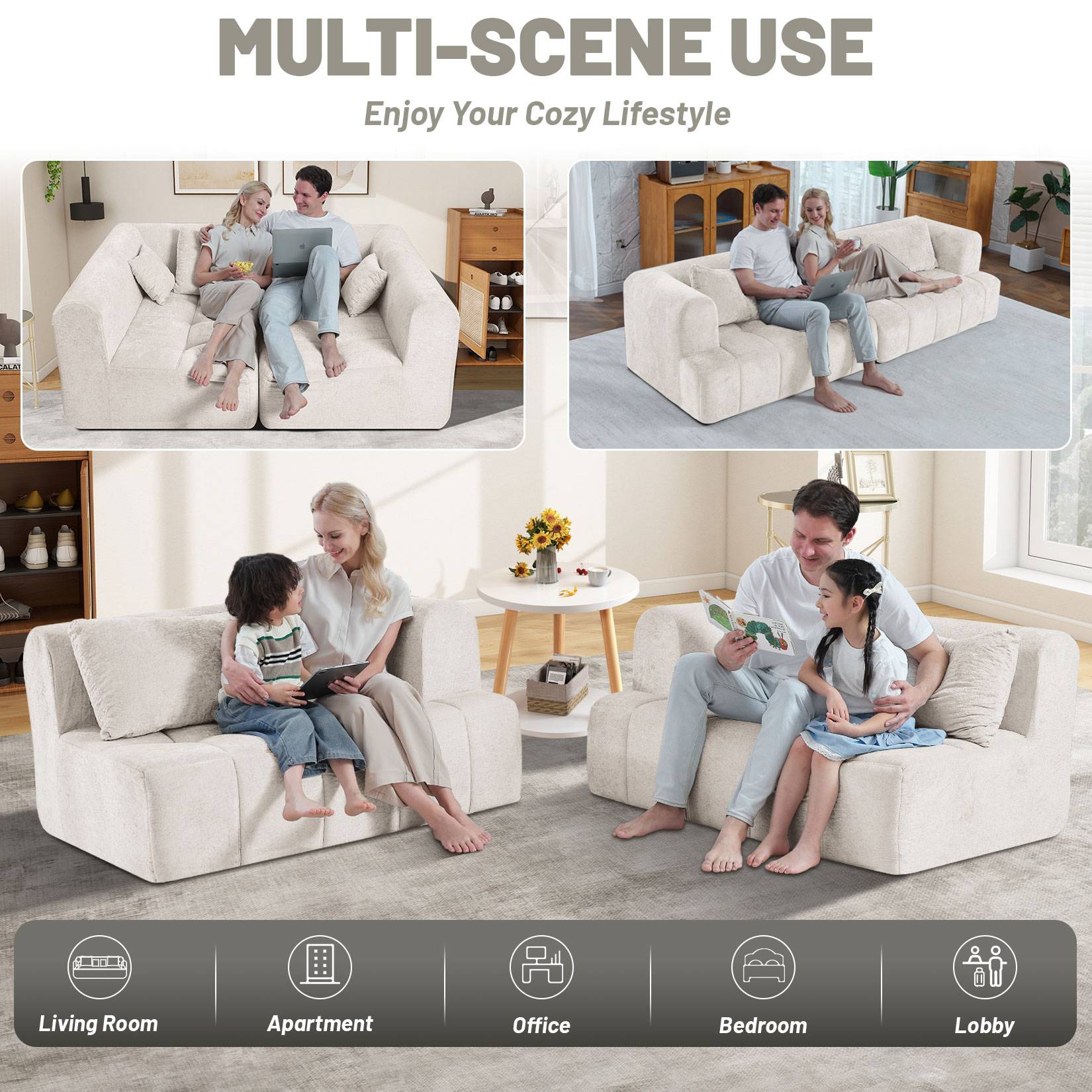 103" Modular Sectional Sofa Couch