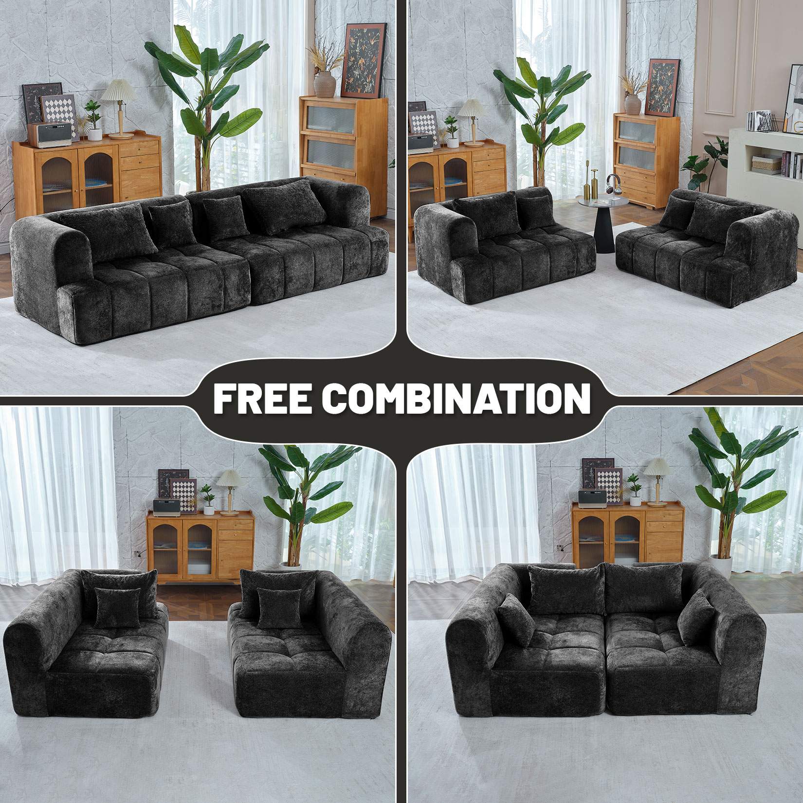 103" Modular Sectional Sofa Couch