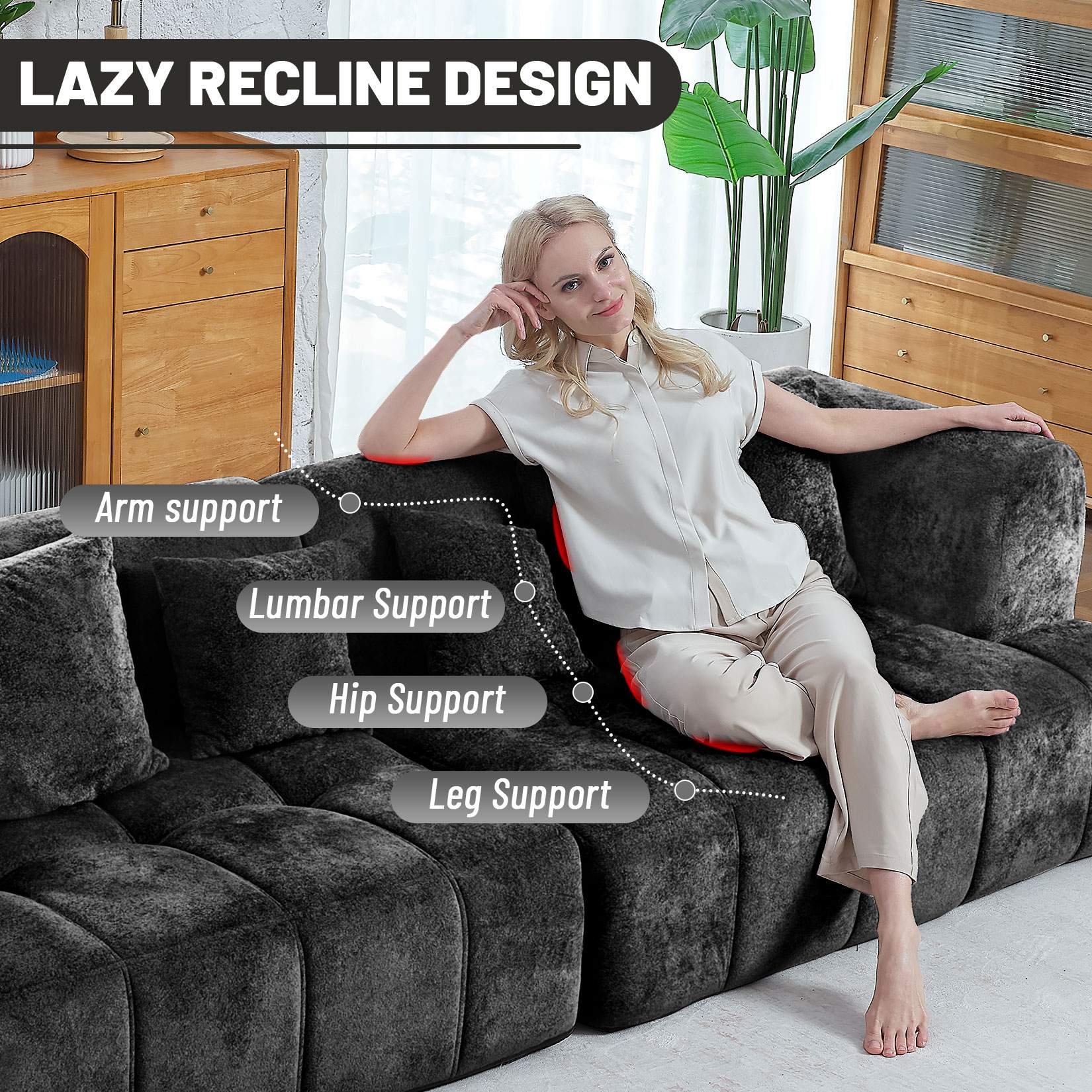 103" Modular Sectional Sofa Couch