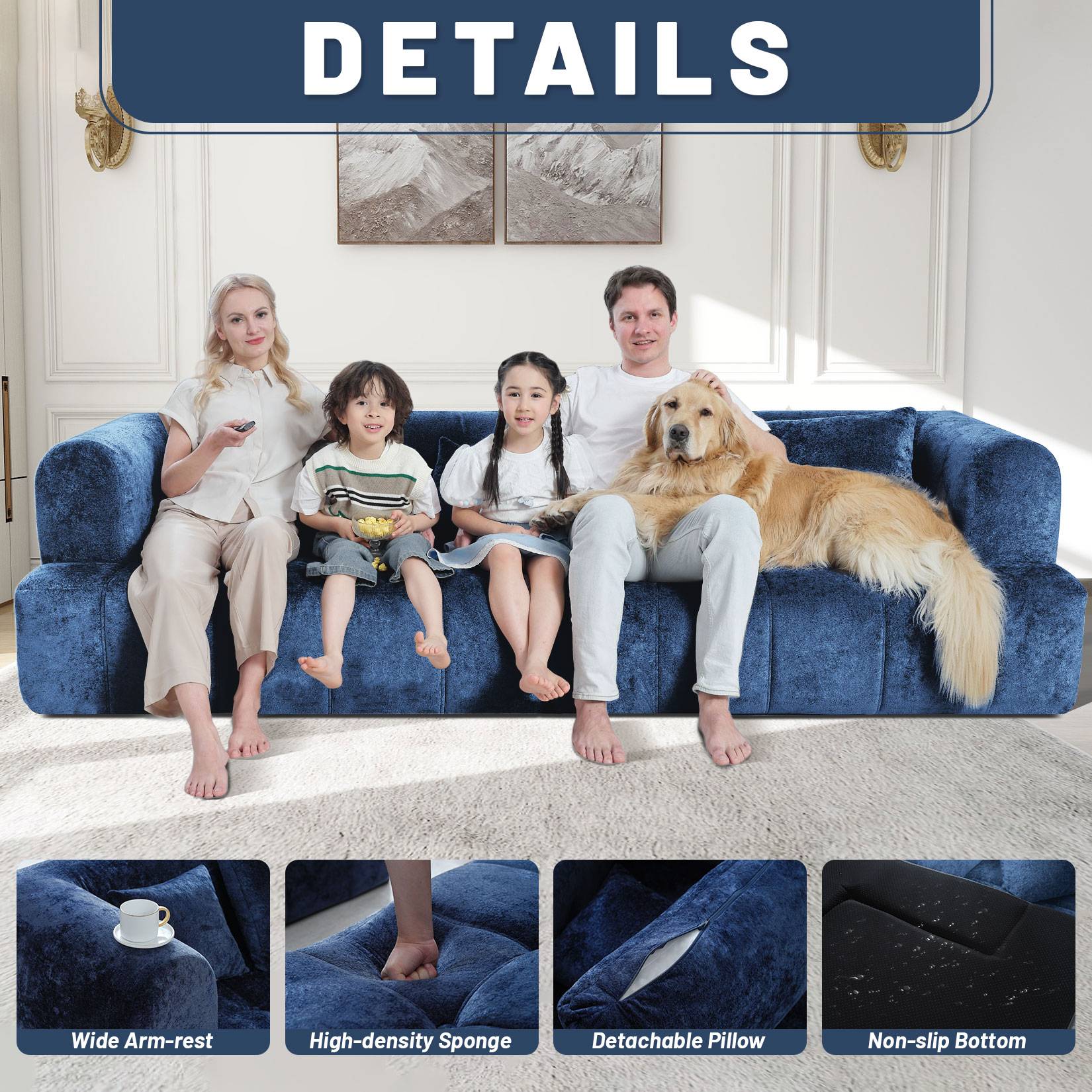 103" Modular Sectional Sofa Couch