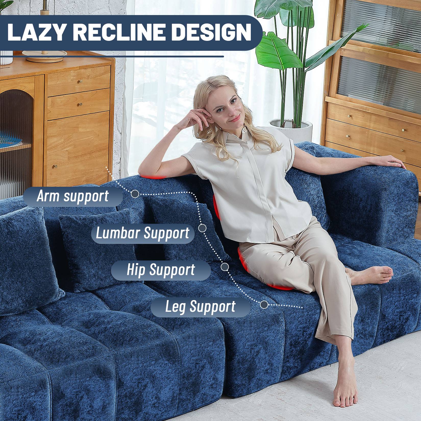 103" Modular Sectional Sofa Couch