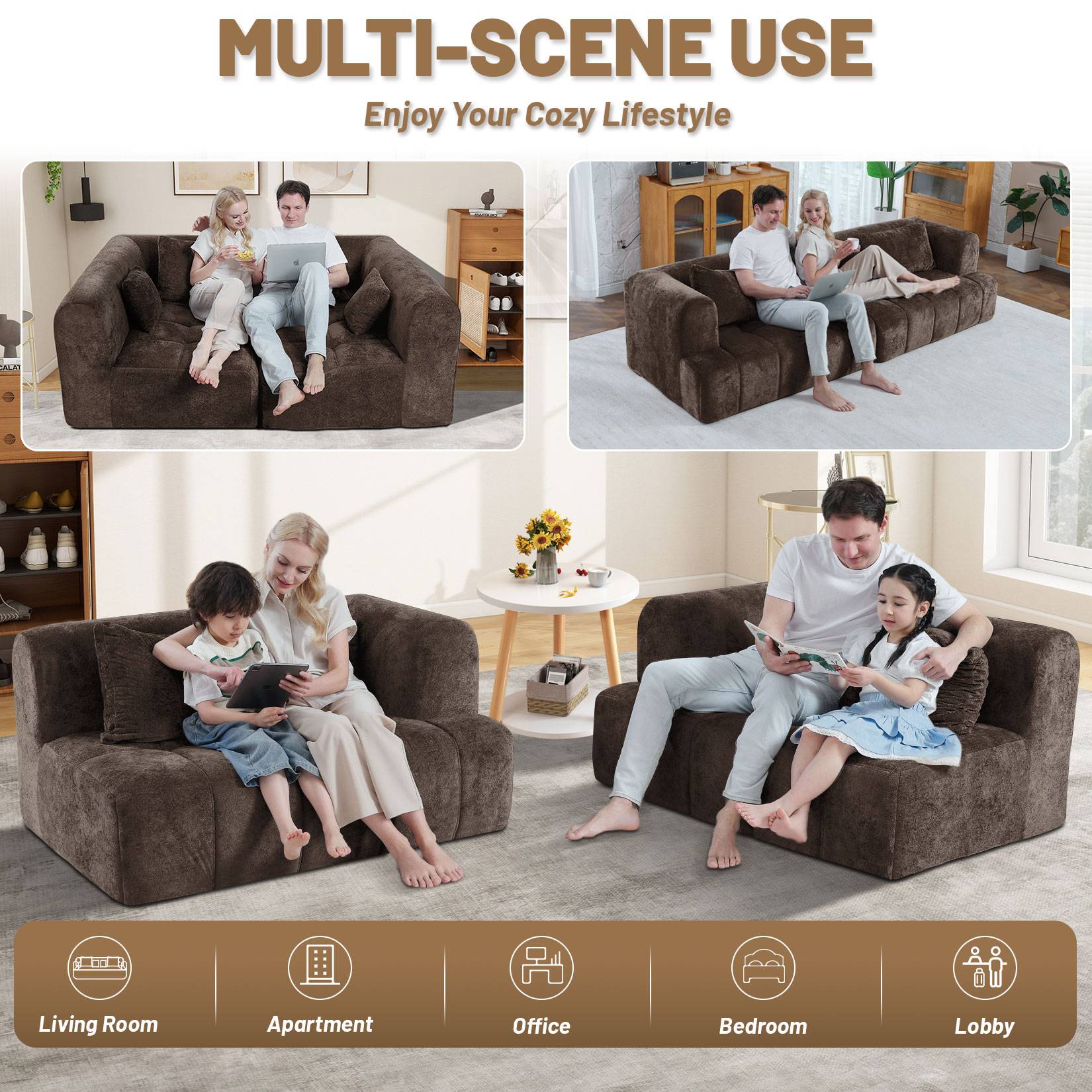 103" Modular Sectional Sofa Couch