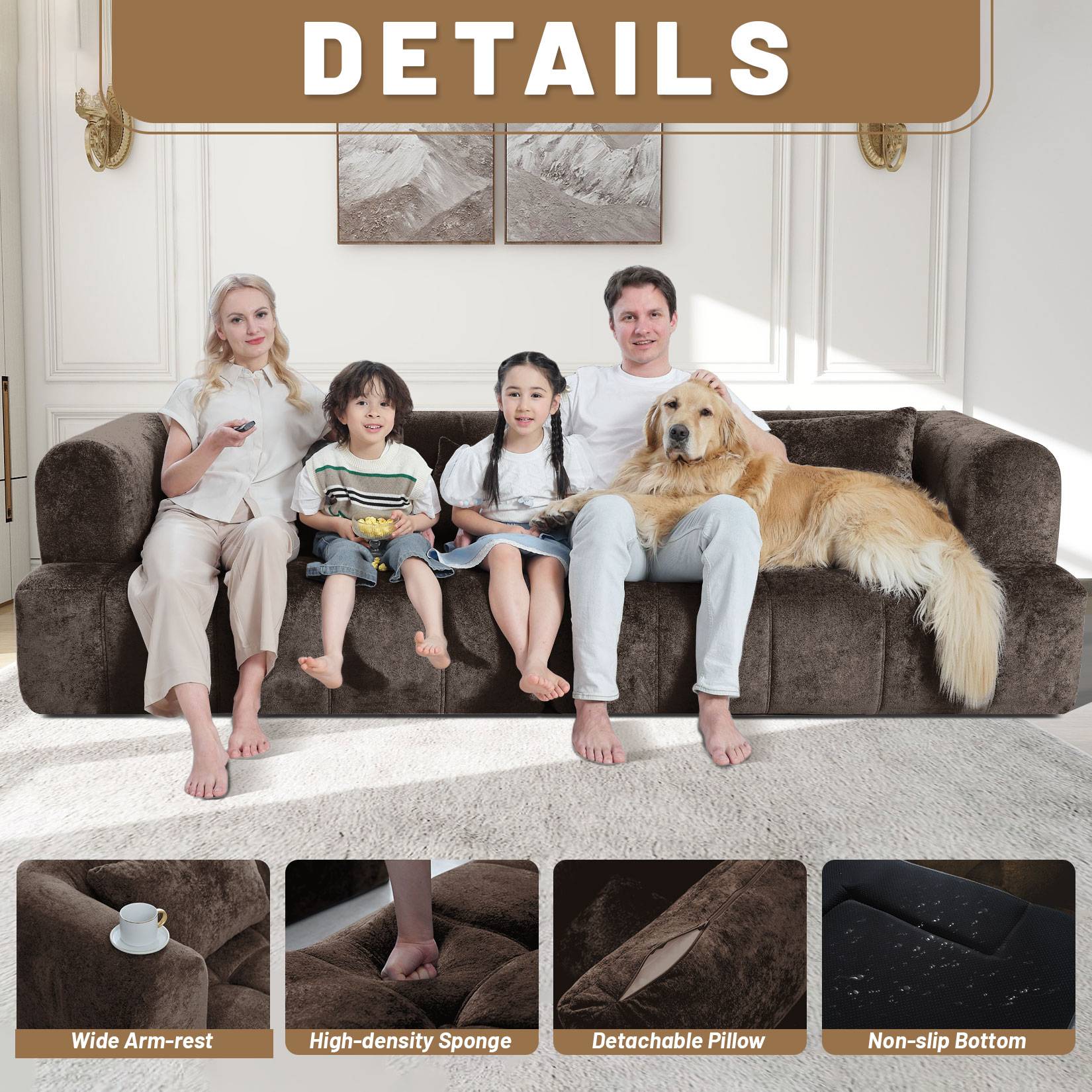 103" Modular Sectional Sofa Couch