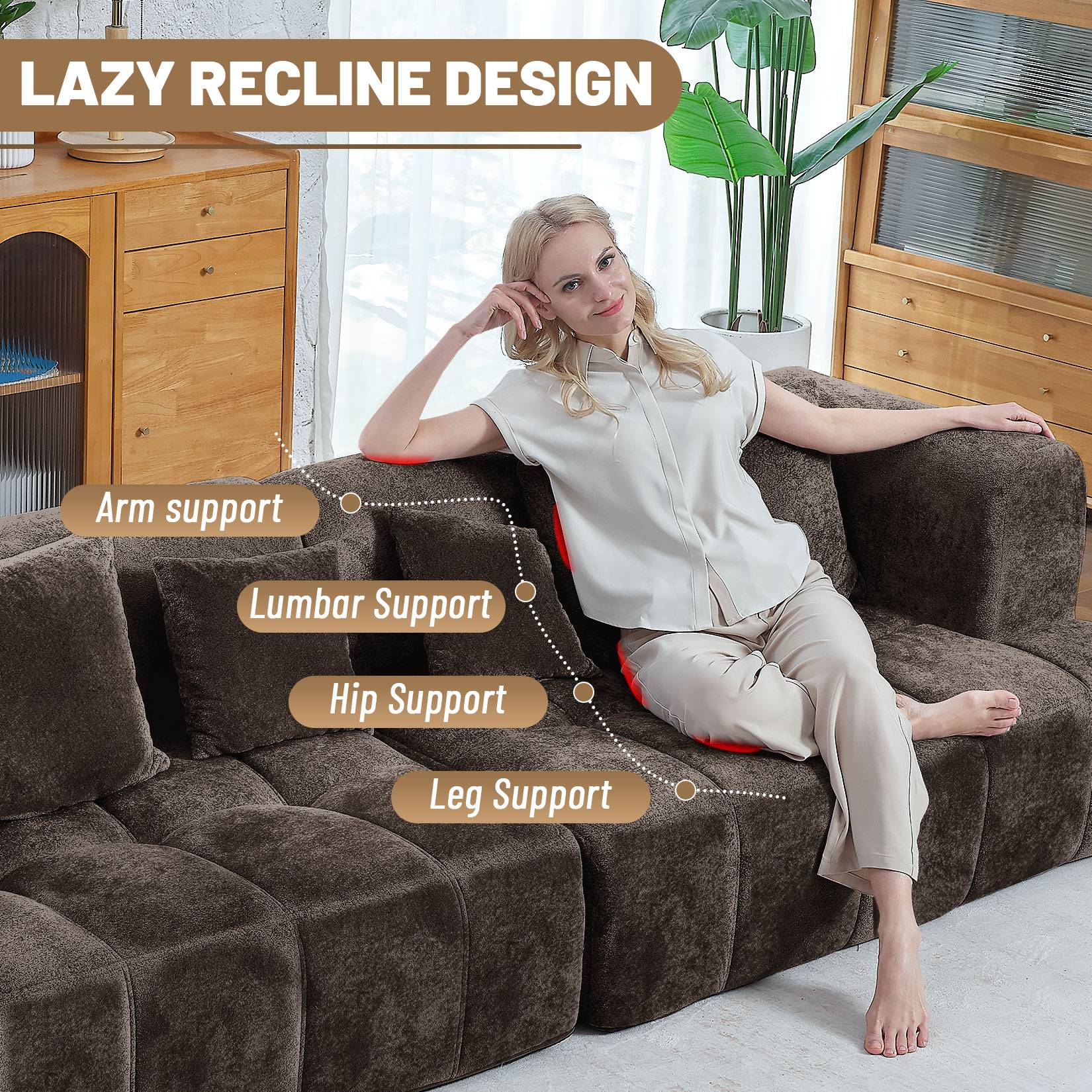 103" Modular Sectional Sofa Couch