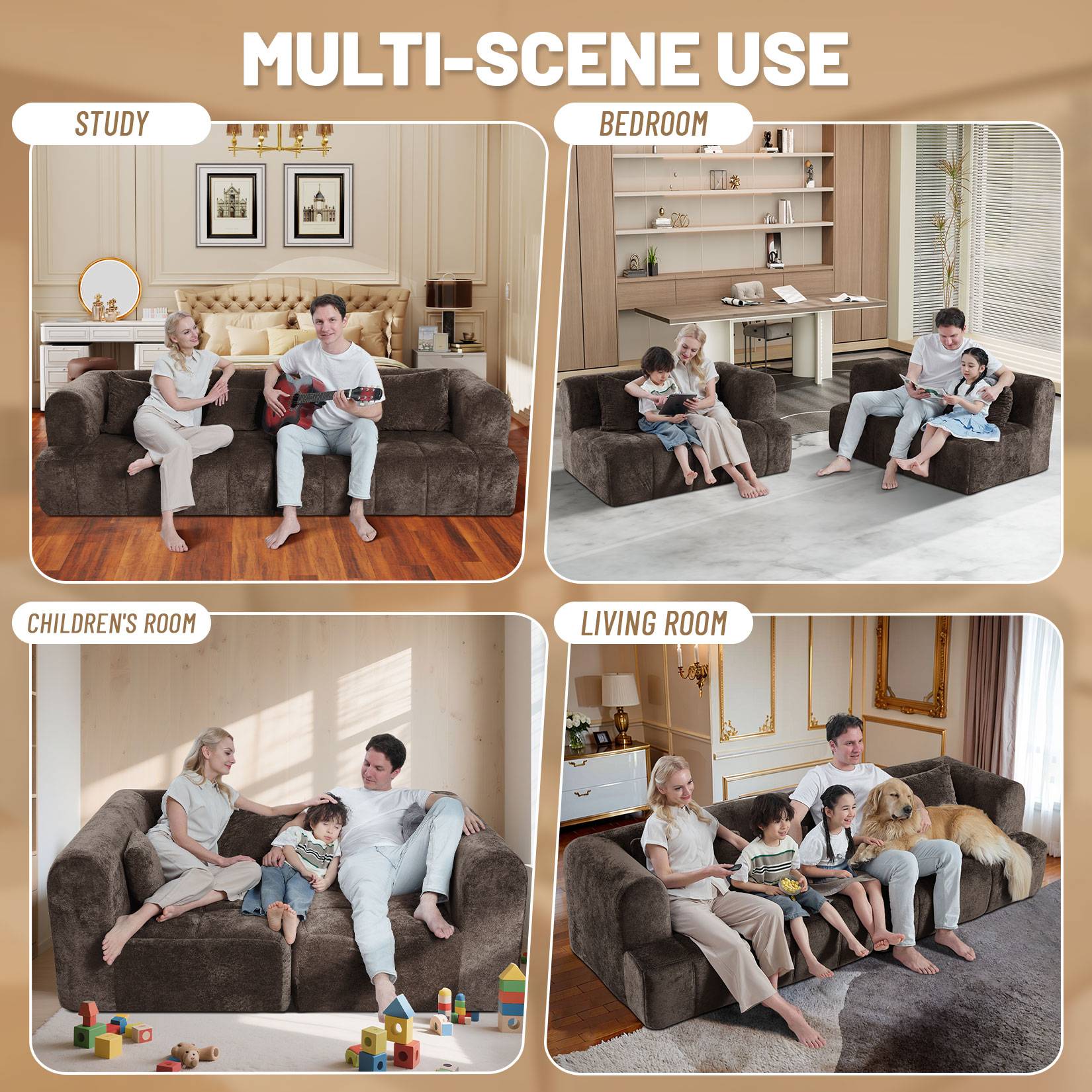 103" Modular Sectional Sofa Couch