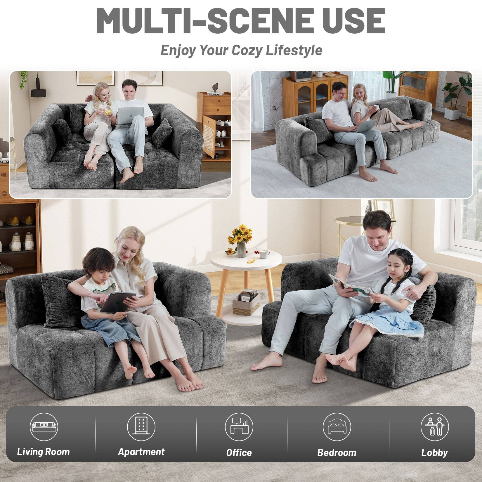 103" Modular Sectional Sofa Couch