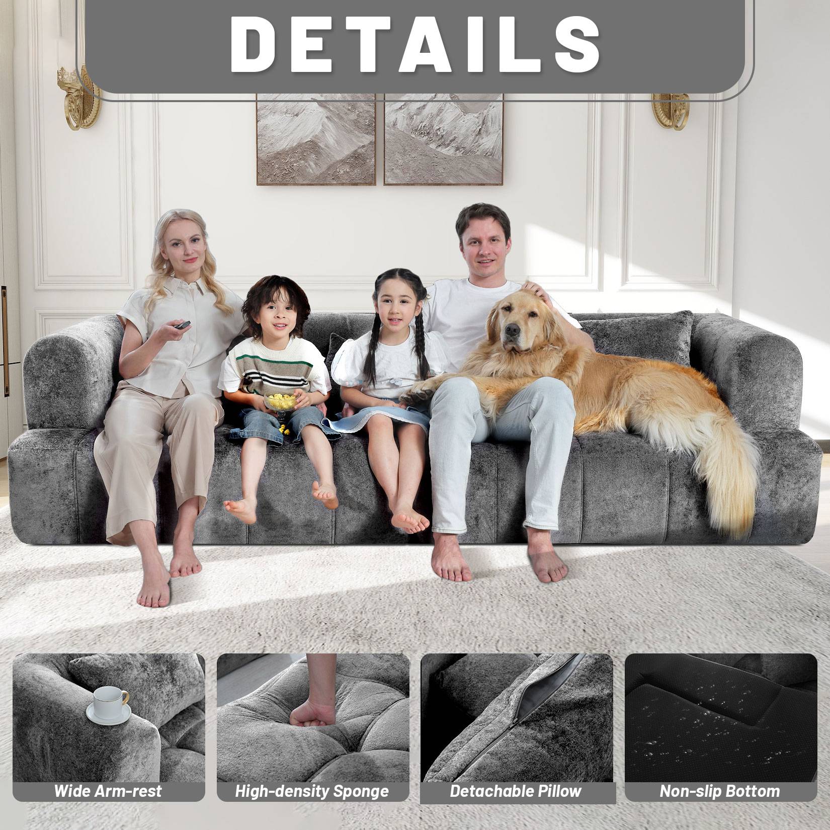 103" Modular Sectional Sofa Couch