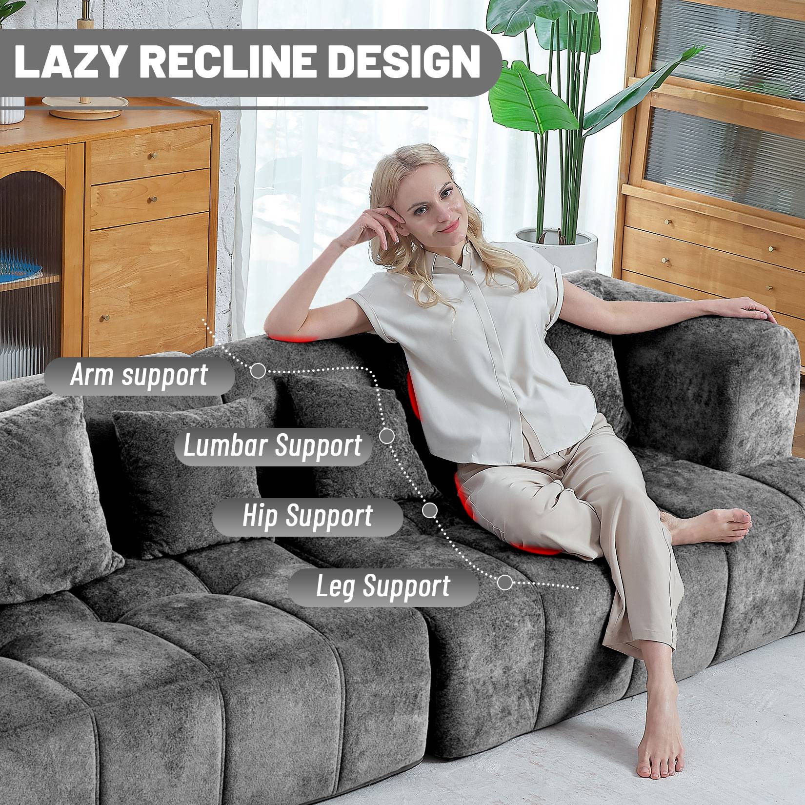 103" Modular Sectional Sofa Couch