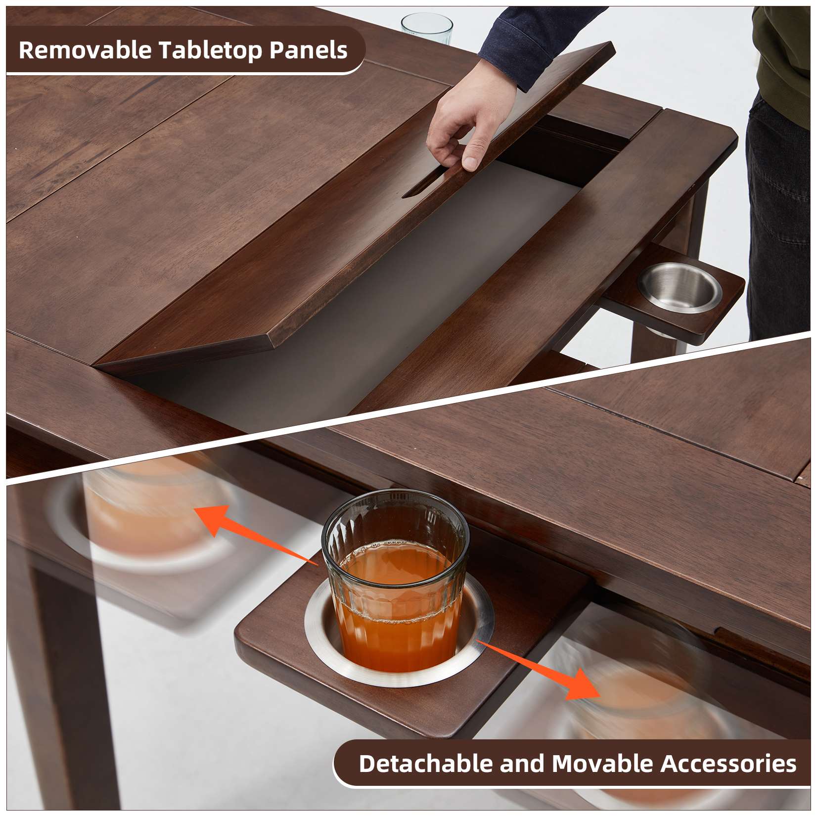 Avocahom Board Game Table for 4-6 with Removable Table Top