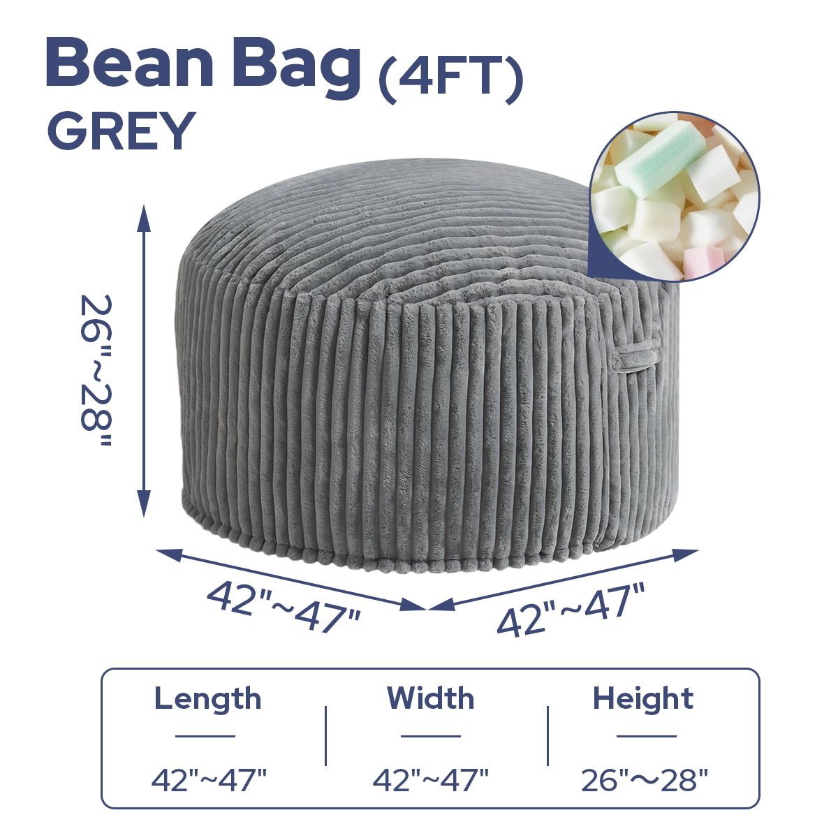 Avocahom Striped Plush Bean Bag Chair