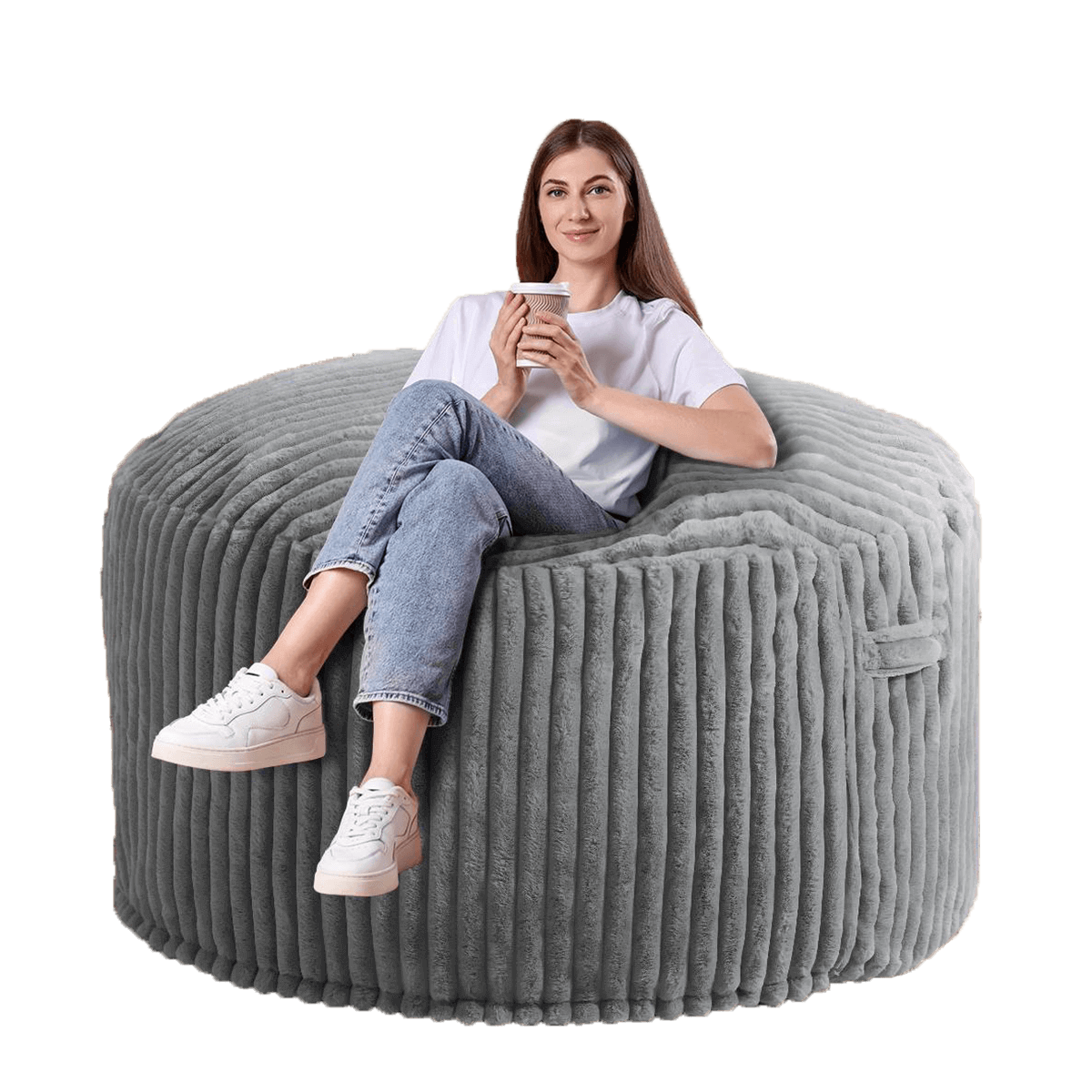 Avocahom Striped Plush Bean Bag Chair