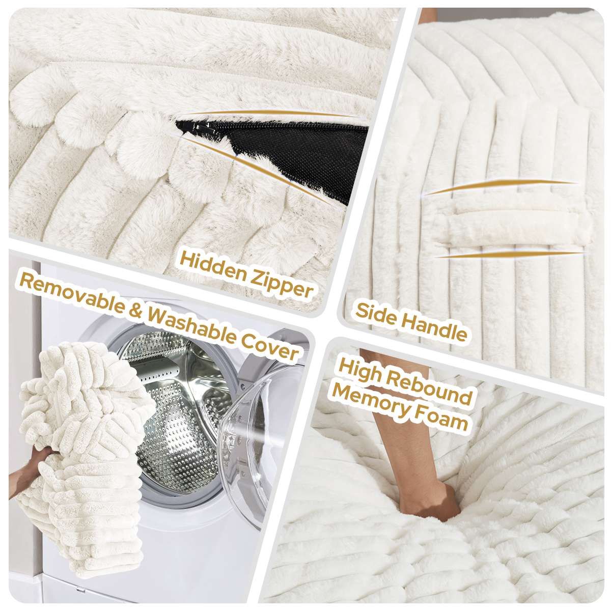 Avocahom Striped Plush Bean Bag Chair