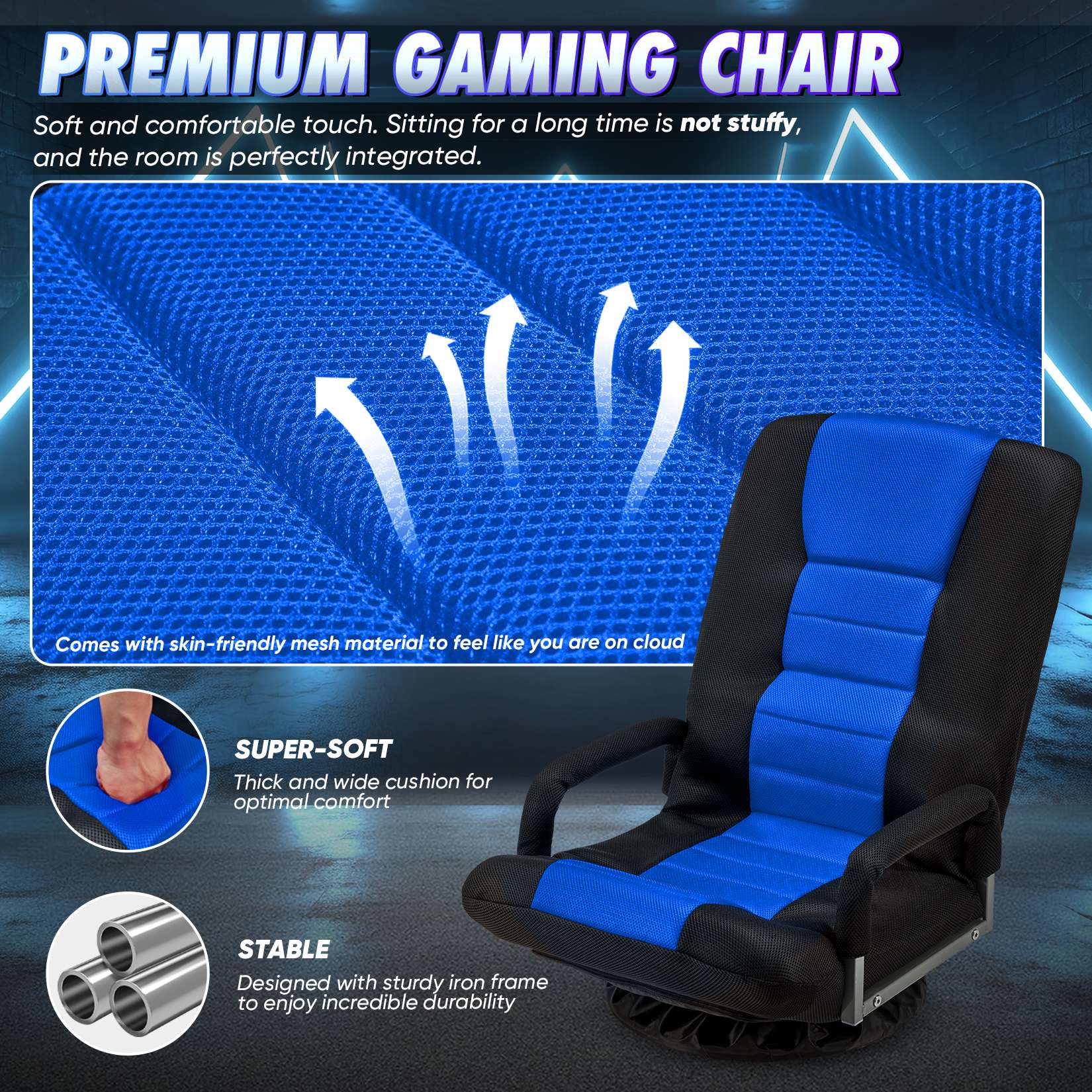 Avocahom Swivel Floor Gaming Chair w/Armrests