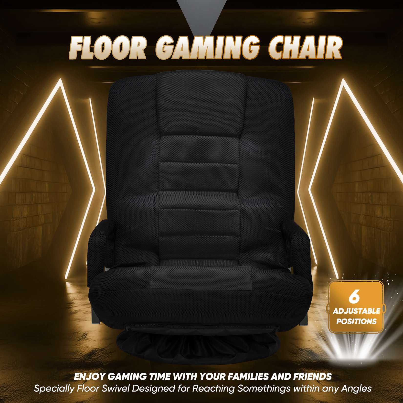 Avocahom Swivel Floor Gaming Chair w/Armrests