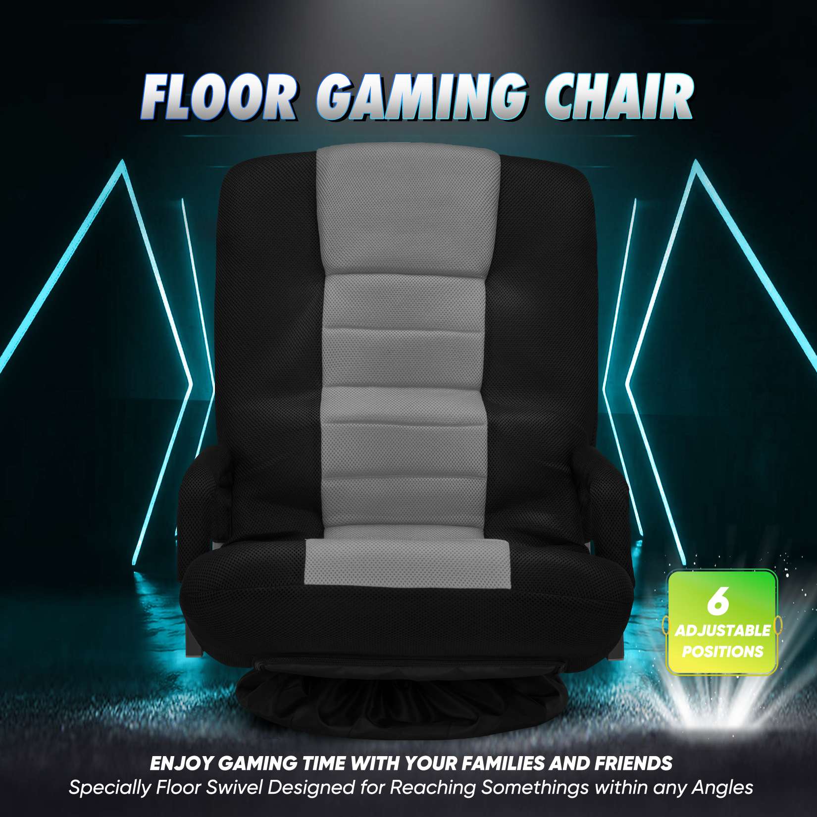 Avocahom Swivel Floor Gaming Chair w/Armrests
