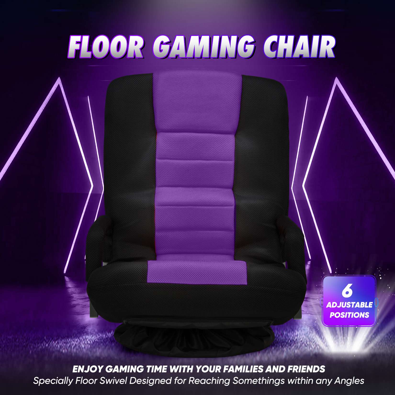 Avocahom Swivel Floor Gaming Chair w/Armrests